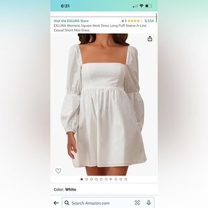 White Dress with Poofy Sleeves